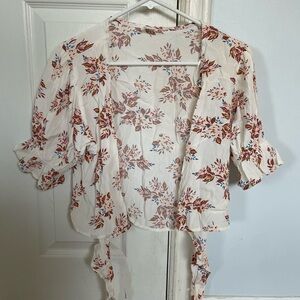 cotton on floral wrap top
